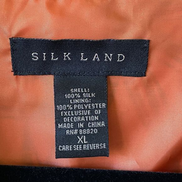Silk Land Jacket‎ Size XL SILK Women Orange Black Leaf Beaded Embellished Cuff - Picture 4 of 12